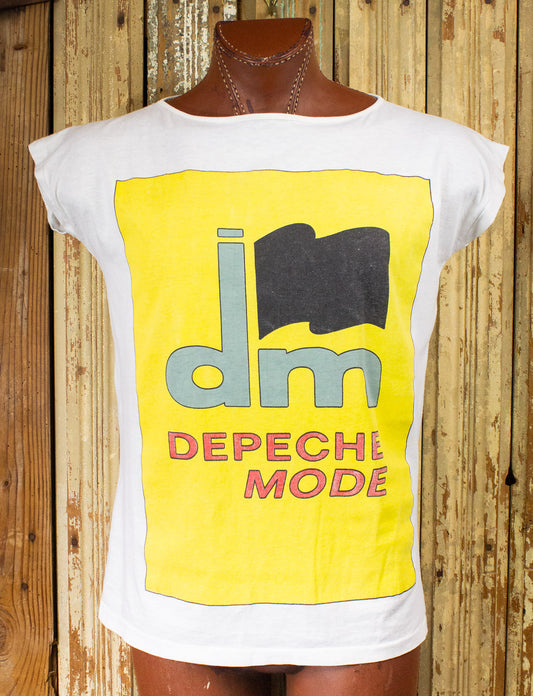 Vintage Depeche Mode Black Celebration Concert Muscle T Shirt 1986 White XL
