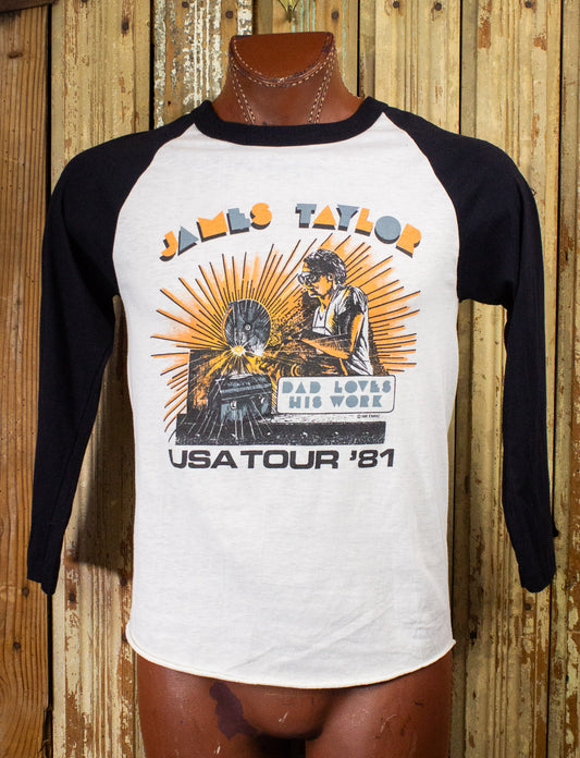 Vintage James Taylor Dad Loves His Work Raglan Concert T Shirt 1981 Medium